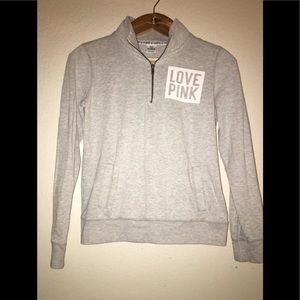 PINK sweatshirt with zipper & front pocket